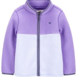OshKosh B'gosh Purple Embroidered Teddy-Fleece Jacket - Size 10